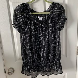 Black and white polka dot shirt size medium
